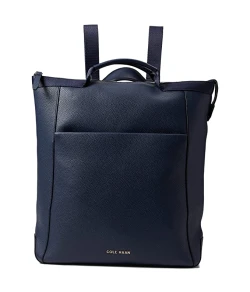 Cole Haan Leather Convertible Backpack Blue Nights One Size