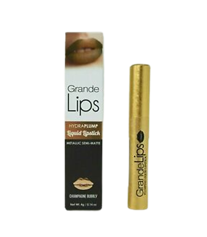 Grande Lips Hydra Plump Liquid Lipstick Metallic Semi-matte Champagne Bubbly