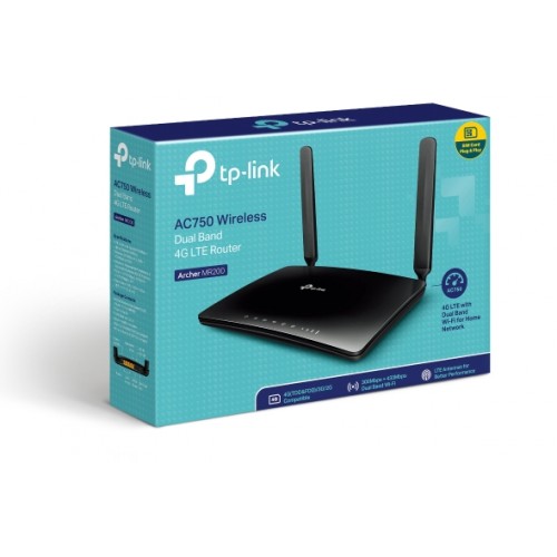 TP-Link Archer MR200 V4 AC750 Wireless Dual Band 4G LTE Router