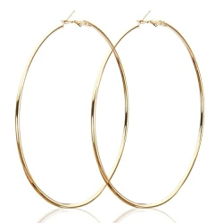 Golden colour circle earring for women