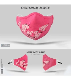 Premium Cotton Face Mask- Flamingo