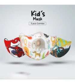 Kids Designer Edition Cotton Mask Combo (Spider - Safari - Rider)