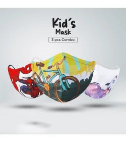 Kids Designer Edition Cotton Mask Combo (Spider - Rider - Explorer)