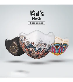Kids Designer Edition Cotton Mask Combo (Royal - Floral Blush - Festiva)