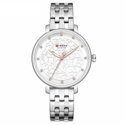 CURREN 9015 Luxury Stainless Steel Ladies Watch - White