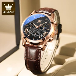 OLEVS 2876 Latest Model Leather strap Fashion Watch for Men