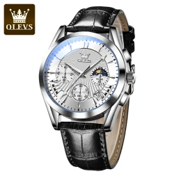 OLEVS 2876 Latest Model Leather strap Fashion Watch for Men