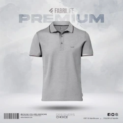 Fabrilife Premium Double PK Cotton Polo - Gray Melange