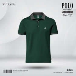 Fabrilife Single Jersey Knitted Cotton Polo - Green