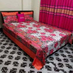 ORTHA LUXURY TWILL - Colorful Flower Print Bed Sheet