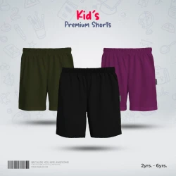 Kids Premium Cotton Shorts Combo