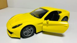 Steel body die cast sports yellow car