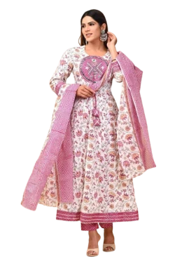 Pink Flower Gown Free Size