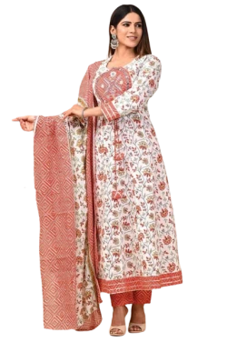 Merun Flower Gown Free Size
