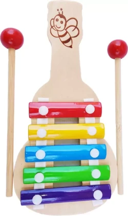Xylophone Guitar Wooden (5 Nodes) | Kids First Musical Sound Instrument Toy  (Multicolor)