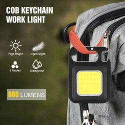 COB Rechargeable Keychain Waterproof Multifunction Portable Light