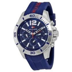 TOMMY HILFIGER Multi-Function Blue Dial Blue Silicone Mens Watch