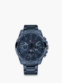 Tommy Hilfiger Mens Chronograph Bracelet Strap Watch - Blue