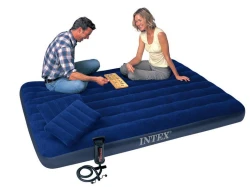 Premium INTEX Double (2 Person) Portable INTEX Air bed & Air Mattress with Free Electric Pumper