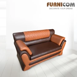 Furnicom Sofa Set Leather Rolled Arm Fluffy   Sofa