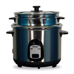 Kiam SJBS-8702 Stainless Steel Double Pot Rice Cooker - 1.8 Liter - Silver
