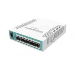 Cloud Core Router Switch CRS106-1C-5S (RouterOS L5), One X 10/100/1000  Combo + Five X SFP Cages with desktop case (UK)