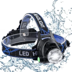 Rechargable LED Head Lamp Flash Light Torch – Black