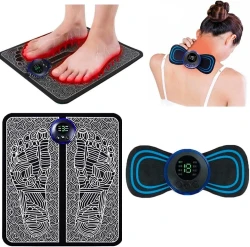 2 IN 1 SET (Foot Massager + BODY Massager) Circulation Foot Massager Mini EMS Muscle Stimulator