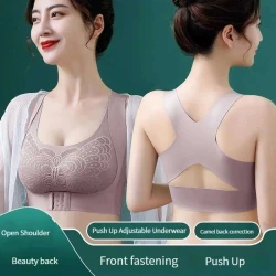 Brassiere Front Closure Gathering Women Padded Wireless Push Up Bra for Yoga Brassiere Front Closure Gathering Women Padded Wireless Push Up Bra for Yoga