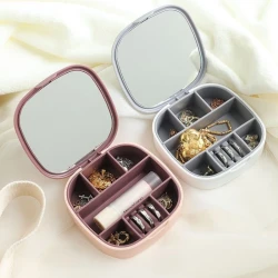 Luxury Mini Jewel Box with Mirror | Jewelry Organizer Storage Box