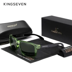 Men's sun protection KINGSEVEN Retro Sunglasses Black Red Square Frame Sunglasses With Polarized Carbon Fiber Lenses KS92