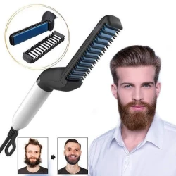 Mens Beard and Hair Quick Straightener Comb (Grooming Tool for Straight Hair)