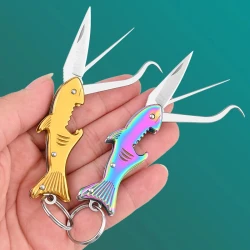 4 pcs Keychain Stainless Steel Toothpick Knife Set