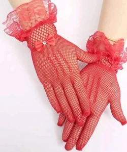 Full Finger hand Gloves Net hand Gloves for women Lace Gloves for Wedding Party Dress