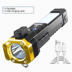 Portable Rechargeable Torch LED Flashlight with Power Bank Versatile Lighting Solution