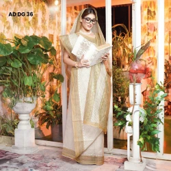 White Cotton Saree with Floral Pattern | Comfortable and Stylish | Bangladesh | সাদা কাটন সাড়ি