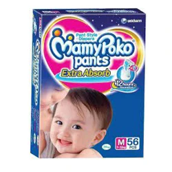 MomyPoko Pant Style Baby Diaper | মামিপোকো প্যান্ট স্টাইল বেবি ডায়াপার ৫৬পিস M