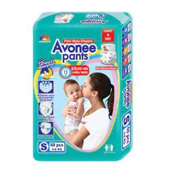 Avonee Jumbo Pack Pant Style Baby Diaper | এভনি প্যান্ট স্টাইল বেবি ডায়াপার 4-8Kg 60Pcs