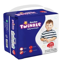 Savlon Twinkle Pant system Baby Diaper | সেভলন টুইঙ্কেল প্যান্ট স্টাইল বেবি ডায়াপার 24 pcs XXL Size 14-25kg