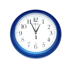 Oster 11" Stylish Wall Clock in Blue - Timeless Elegance for Your Space