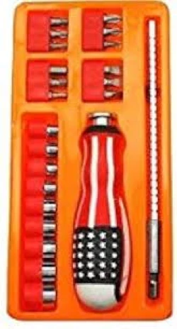 Precision Screwdriver Ratchet Tool Kit for Disarming and Fitting Nuts and Screws