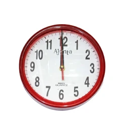 Ajanta Black & Red Color Round Shape Simple Designed Wall Clock