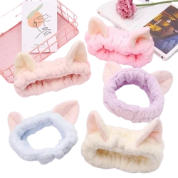 Cute Cat Ears Bow Facial Hairbands -  Adorable Hair Accessories for Women and Girls