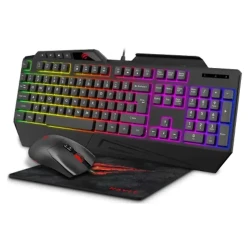 HAVIT KB889CM RGB Gaming Keyboard with Wrist Rest, Mouse & Mouse Pad 3-in-1 Combo