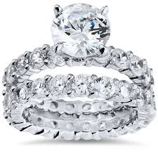 5 1/2ct Diamond Eternity Engagement Wedding Ring Set 14K White Gold (G-H, I1)