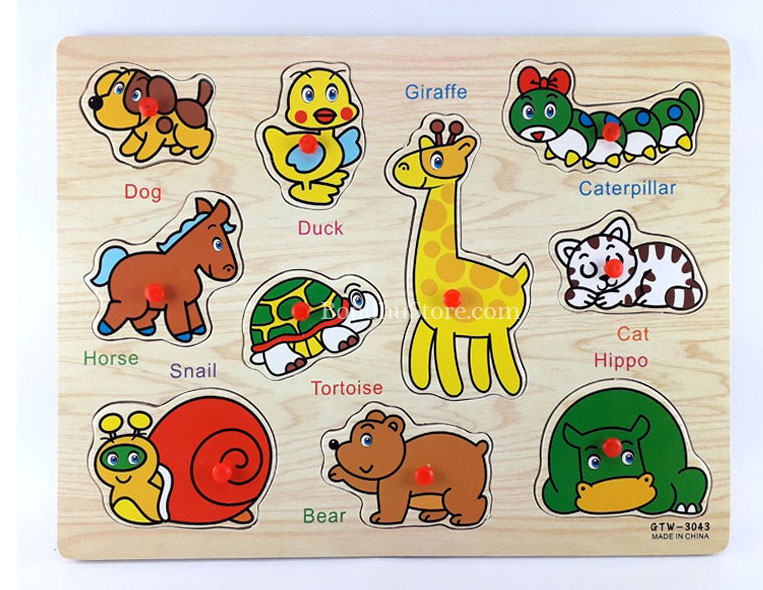 Wooden Education Animals Puzzle for Kids