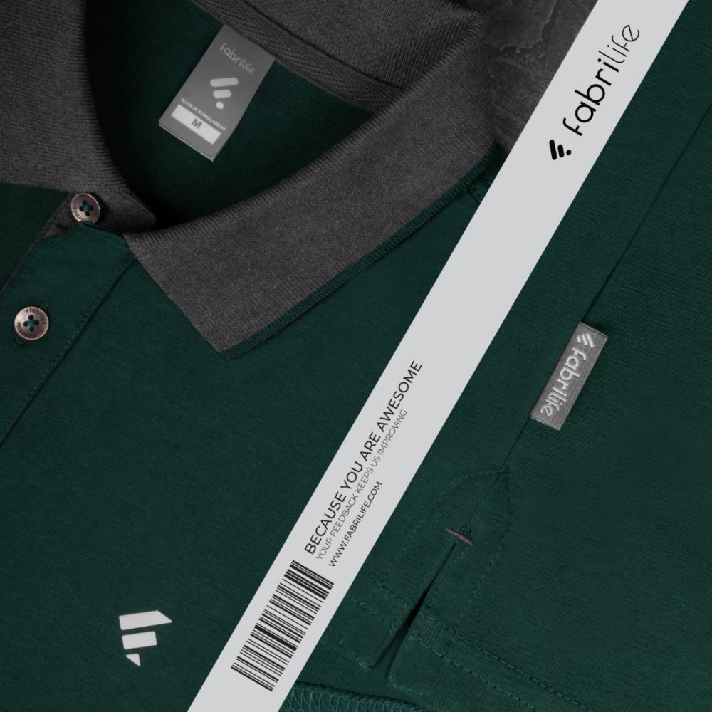 Fabrilife Single Jersey Knitted Cotton Polo - Green