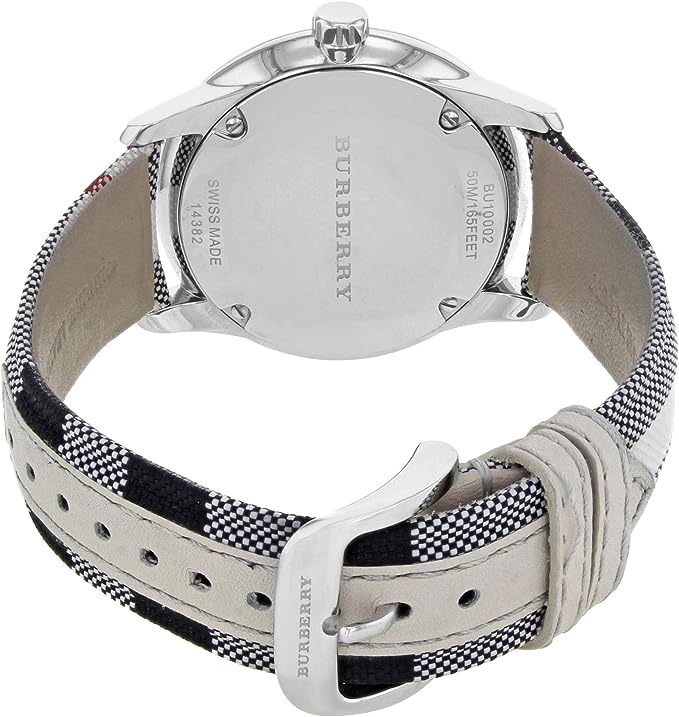 Burberry Mens Watch with Stainless Steel Case and Multicolor Fabric