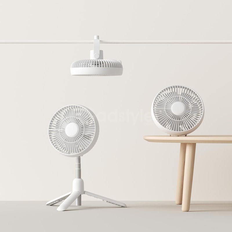 JISULIFE FA37 Rechargeable USB Ceiling Fan With Tripod - White