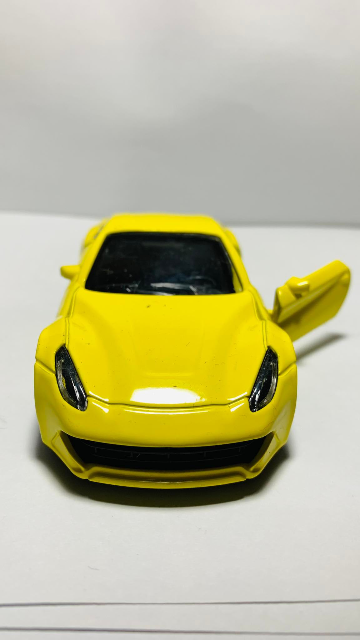 Steel body die cast sports yellow car